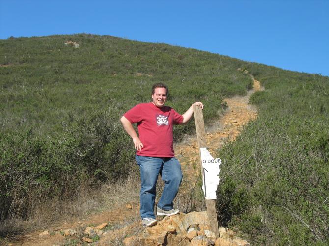 Broken Sign on Double Peak Trail