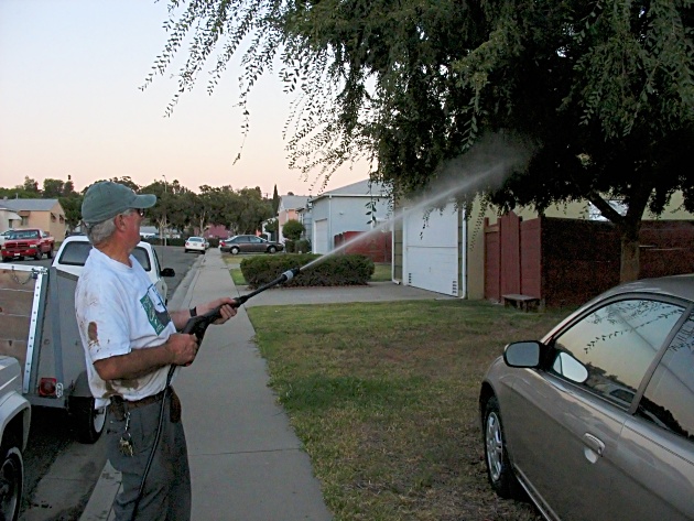 Bill with his new high-powered watergun.