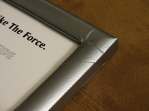 Close-up of the corner of the Duct Tape Frame