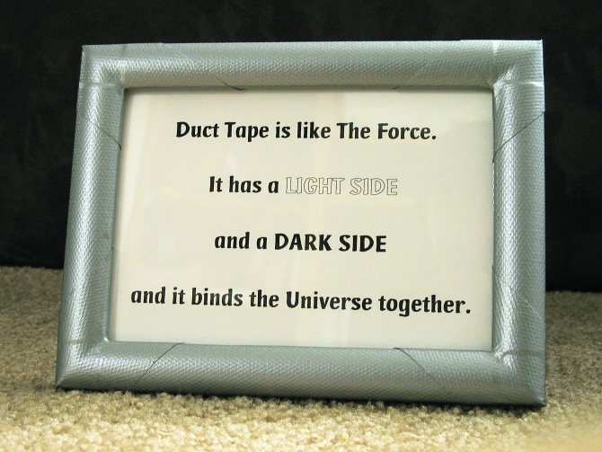The finished Duct Tape frame with quote