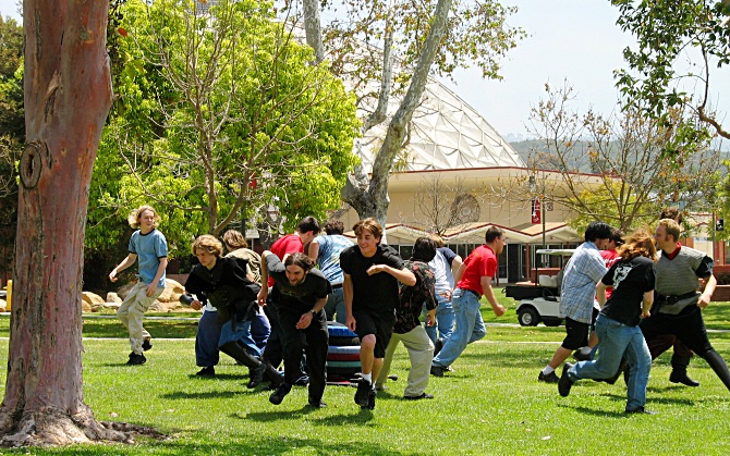 Running away from the troll.