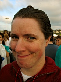 Krissy giving a strange look to the camera.  I don't know exactly what this means.