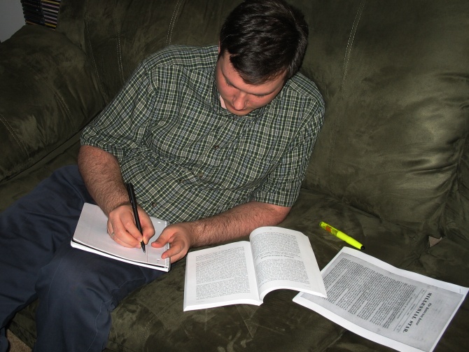 Shawn prepares his lesson
